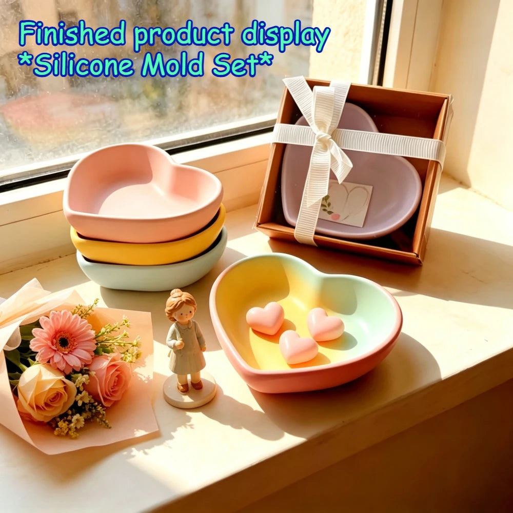 Heart-Shaped Silicone Mold for Resin, Cement, and Candle Crafts