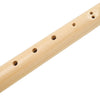 A close-up view of a light wood wooden 8-hole soprano clarinet for beginners.