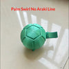 A teal steel ball fidget toy with a green handle, used for stress relief.