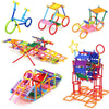 A colorful set of creative DIY stick building blocks and structures for children.
