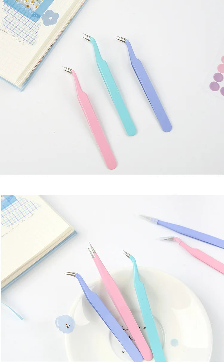 Precision Stainless Steel Tweezers for Crafting & Planners