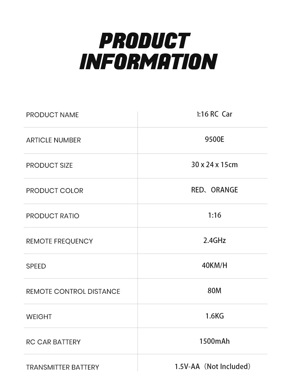 1:16 Scale Remote Control Off-Road Monster Truck