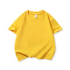 A bright yellow classic cotton crew neck t-shirt for kids.