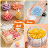 A set of four silicone flower molds in pink and yellow colors used for DIY crafts.