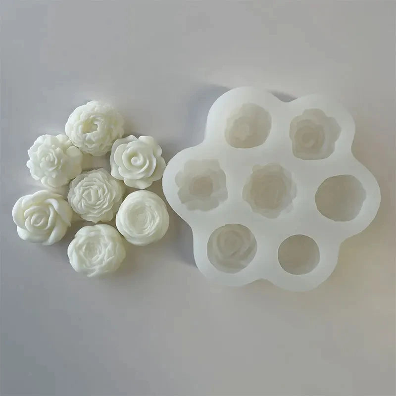 7-in-1 Flower Silicone Mold for Candles, Soap & Resin Crafts