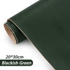 Roll of blackish green PU leather repair patches measuring 20x30cm