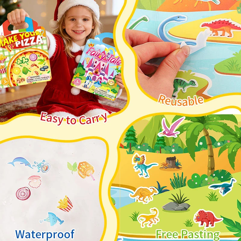 Reusable Jelly Sticker Books for Kids - Animal & Ocean Themes
