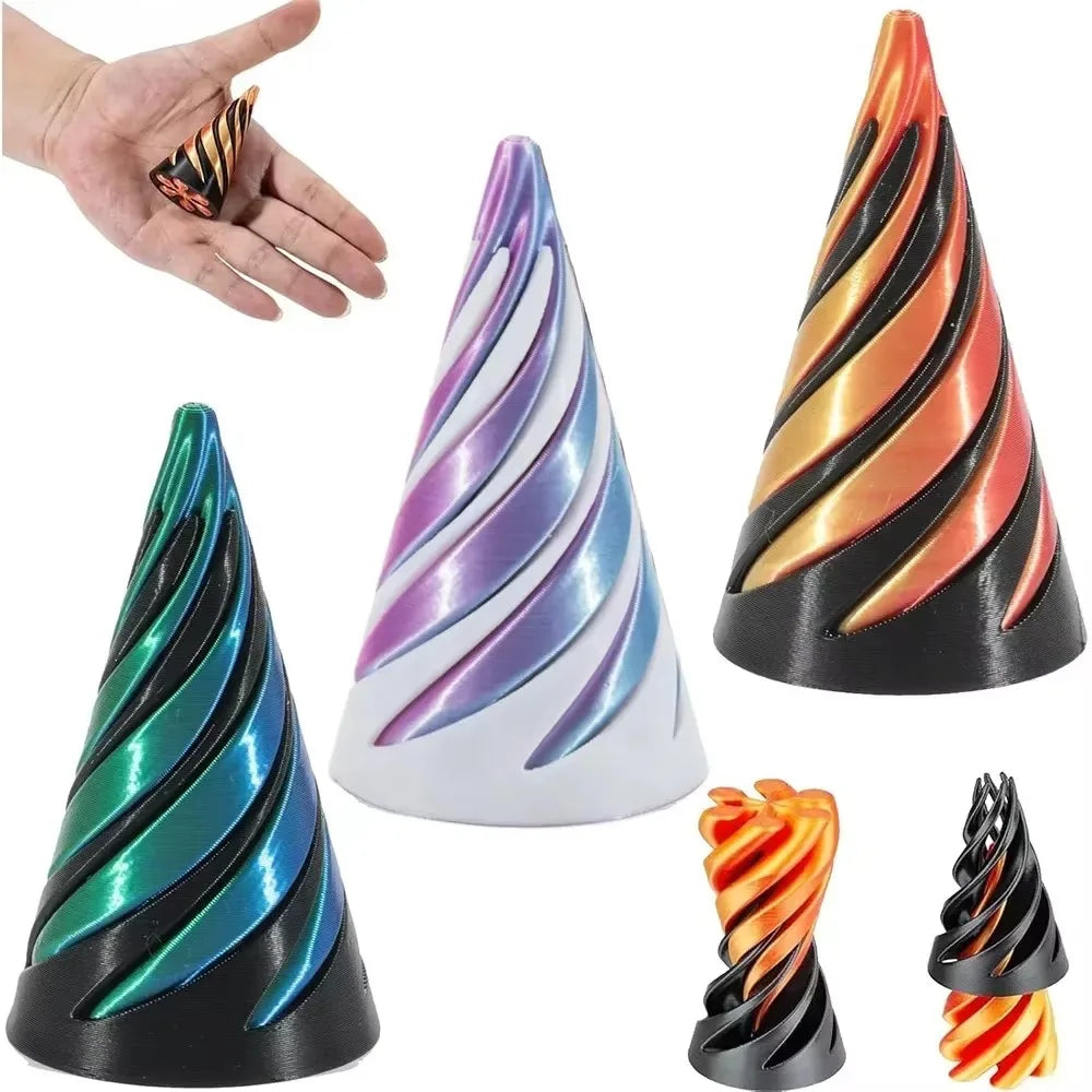 3D Printed Spiral Cone Passthrough Pyramid Sculpture