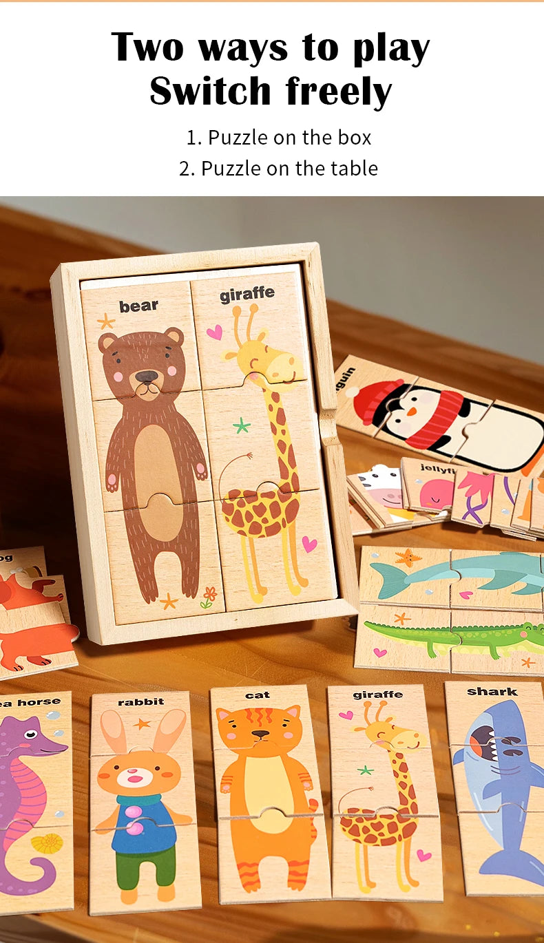 Wooden Animal Shape Puzzle for Early Learning
