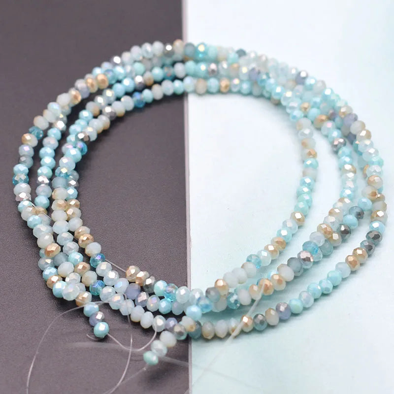 Mixed-Color Rondelle Glass Beads for Jewelry Making