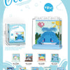 A collection of miniature building blocks featuring ocean animals like sharks, dolphins, and whales.