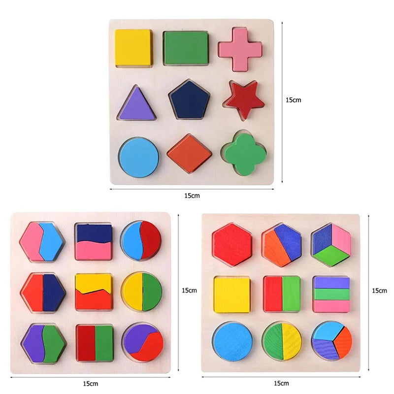 Wooden Geometric Shape Sorting Puzzle for Toddlers