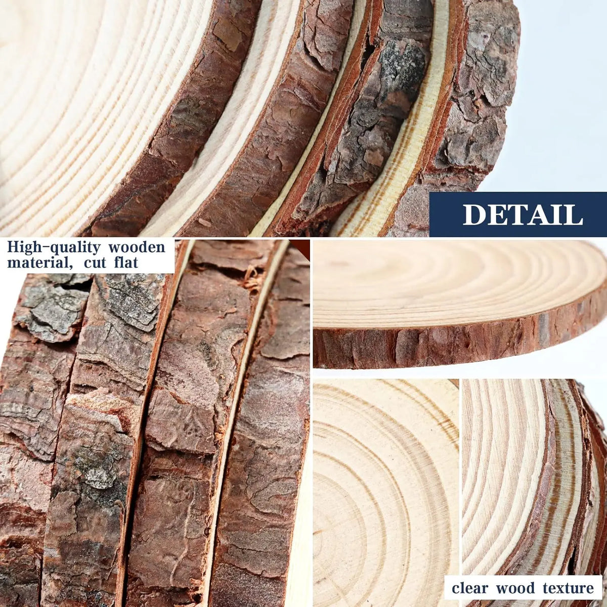 Natural Pine Wood Slices for DIY Crafts and Decor