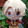 A plush keychain set featuring three characters Arthur, Alfred, and Wang Yao with light blonde hair.
