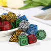 7-Piece Polyhedral Dice Set with Dual-Color Design for RPG and Tabletop Games