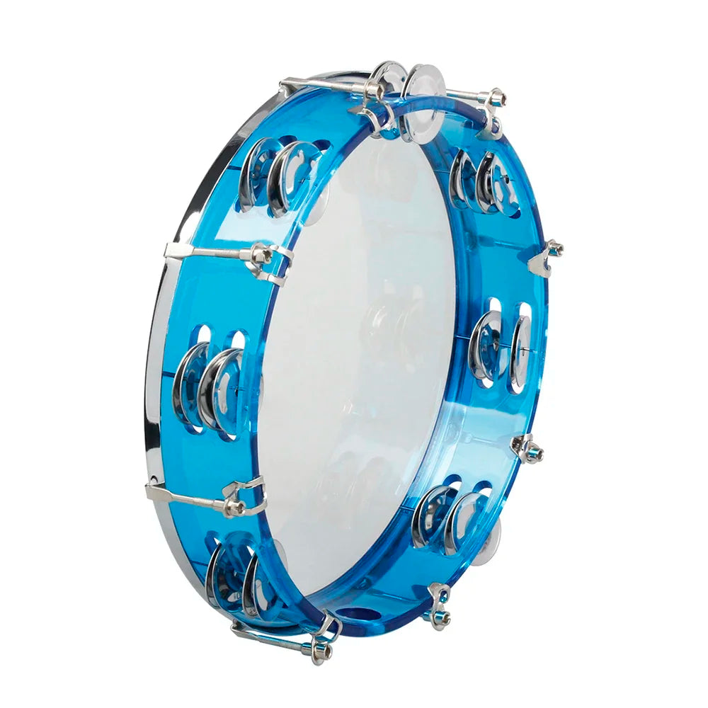 10-Inch Self-Tuning Tambourine with Stainless Steel Jingles