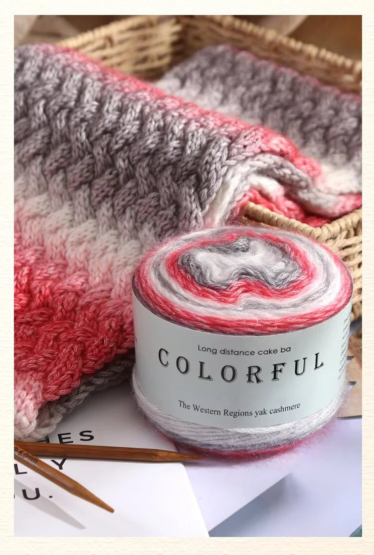 Gradient Cake Yarn – 200g Soft Wool Blend for Knitting & Crochet