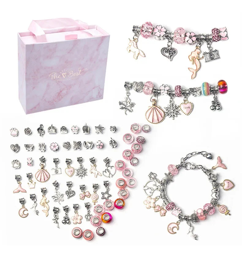 DIY Beaded Bracelet Craft Kit with Storage Box for Kids
