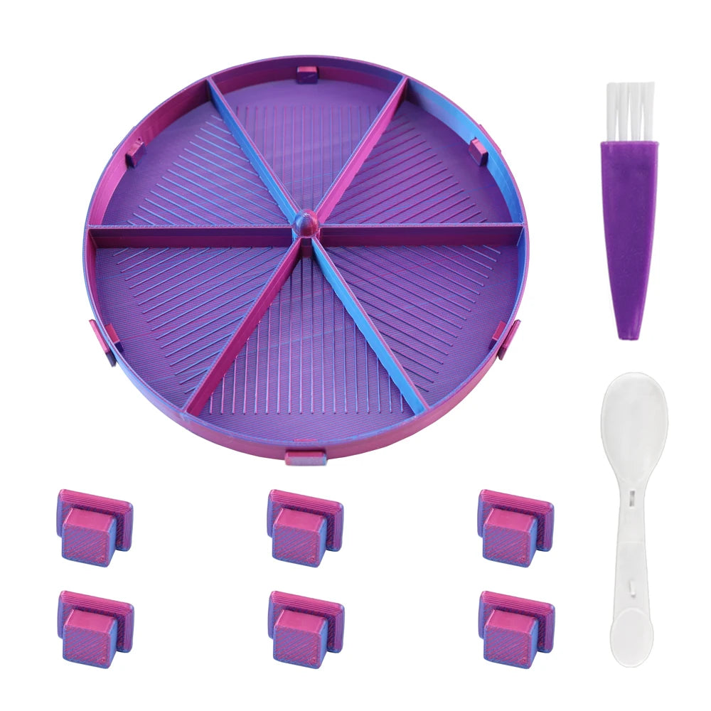 Rotating Diamond Painting Storage Tray with Divided Compartments
