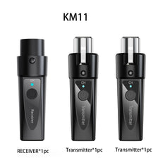 Black wireless microphone system showing a receiver and two transmitters