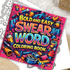 A colorful coloring book featuring bold and easy swear word patterns for stress relief