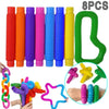 Colorful Telescopic Pop Tubes Sensory Toy Set (8 Pieces)