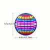 A sphere of multicolored LED lights, rotating and floating, used as a hand-controlled toy.