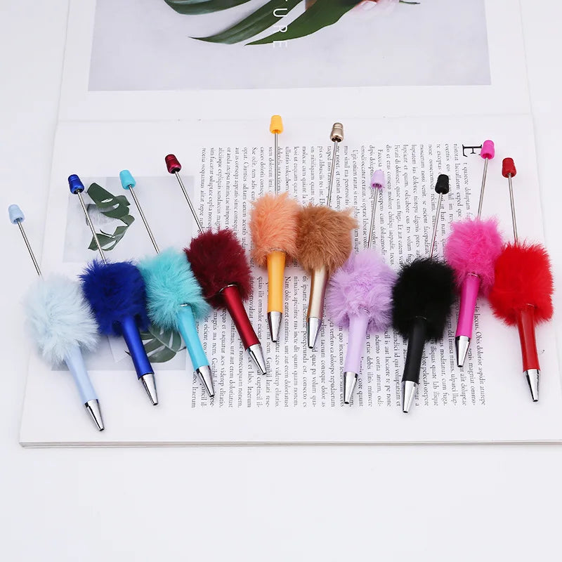 DIY Plush Bead Pens – Set of 20 Colorful Handmade Ballpoint Pens