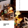 DIY Miniature Wooden Dollhouse Kit with LED Lighting