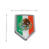 Chrome emblem of the Mexican flag featuring an eagle and a serpent design.