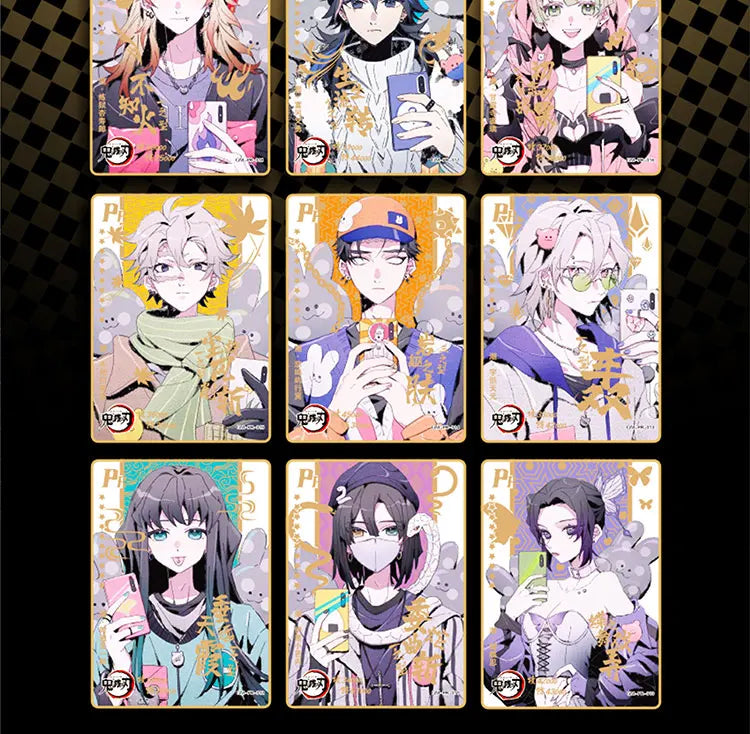 A collection of Demon Slayer SSP Diamond Rare cards featuring characters Tanjirou and Nezuko.