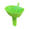 A bright lime green drip-proof popsicle holder with a fun cartoon design.