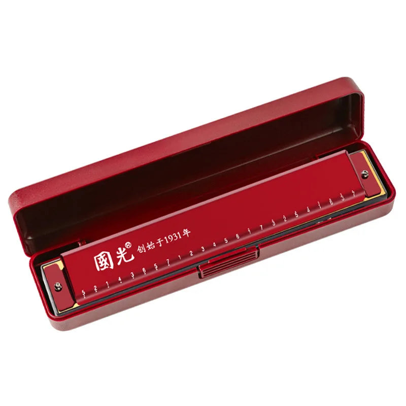 24-Hole Tremolo Harmonica in C with Carrying Case
