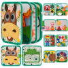 A set of Montessori felt busy books for toddlers featuring various animals and learning activities in green and natural color