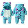 Cozy Fleece Hooded Romper for Babies with Adorable Animal Ears