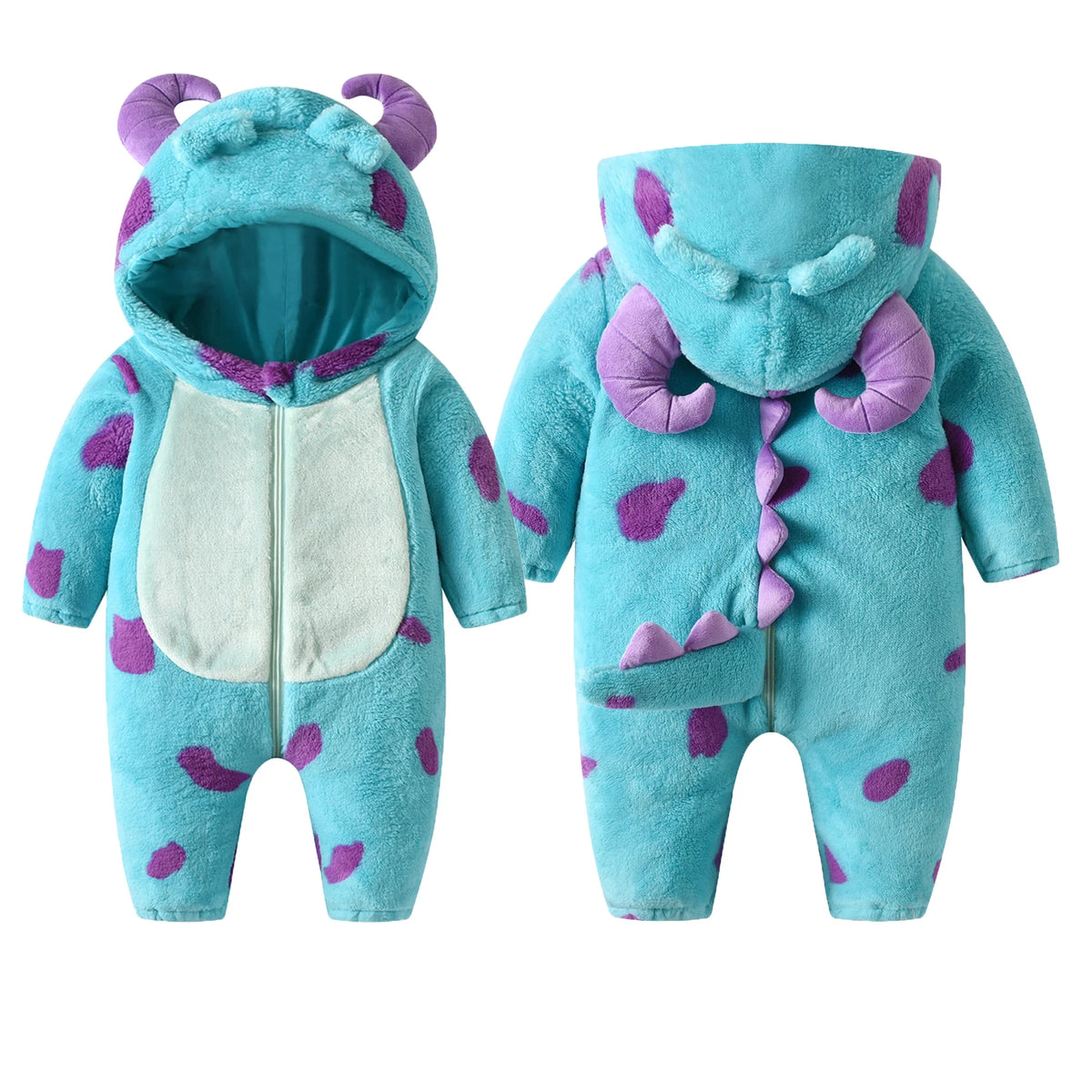 Cozy Fleece Hooded Romper for Babies with Adorable Animal Ears