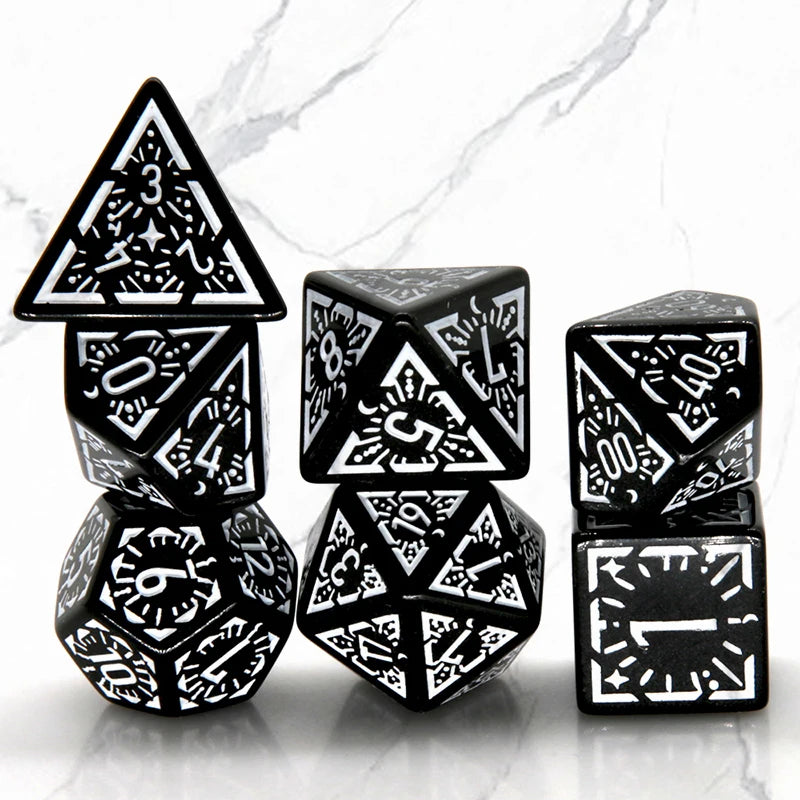 Premium Metal Polyhedral Dice Set – 7 Dice for D&D and RPG Games