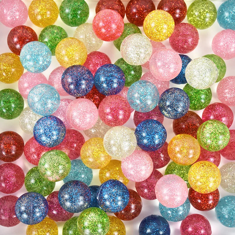 Glitter Bouncy Balls for Kids Party Favors and Prizes (Set of 10, 20, or 30)