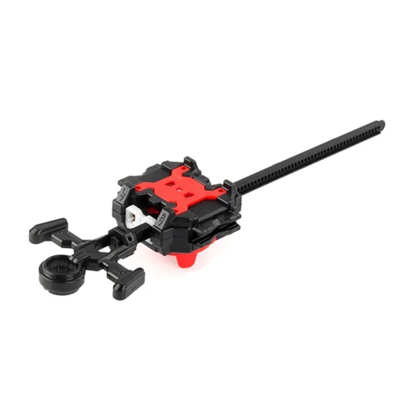 Black and red burst-style spinning top launcher for kids