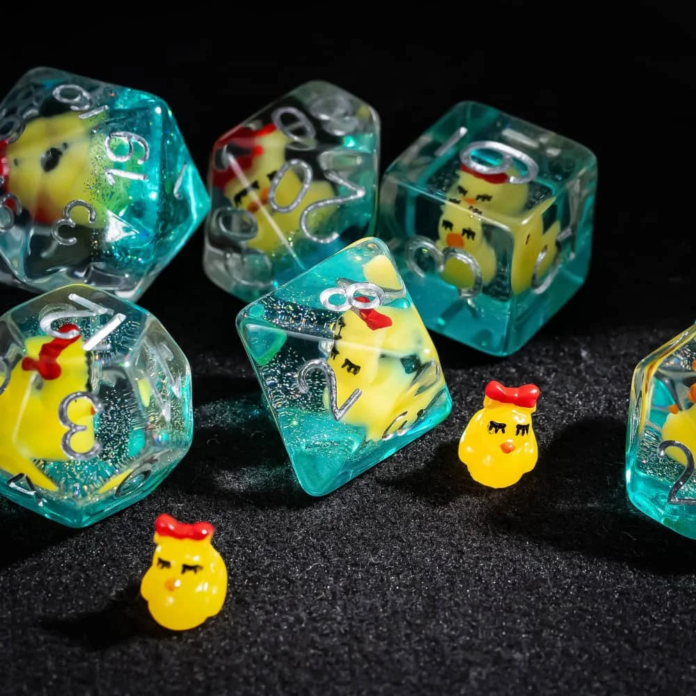 Cute Animal Resin Polyhedral Dice Set
