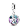 Silver-Plated Heart Charm Bead with Cubic Zirconia for Bracelets and DIY Jewelry