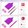 Diamond painting tools including a square diamond tool and a round diamond tool with various sizes