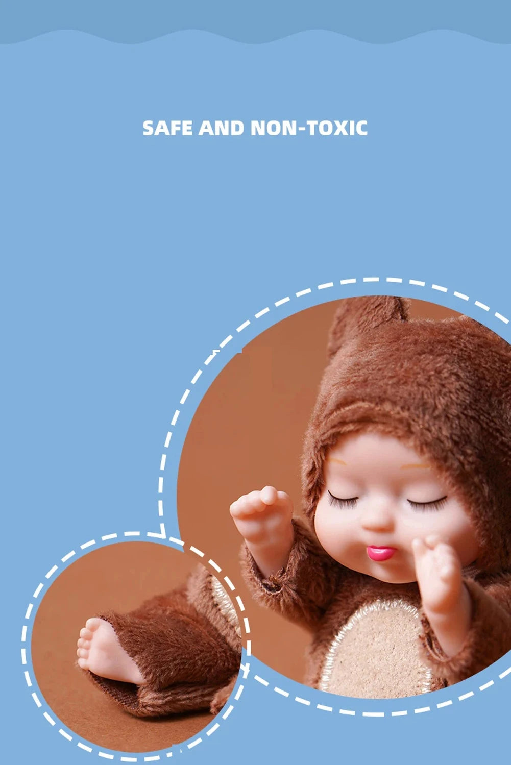 Mini Sleeping Baby Dolls with Clothes - Set of 6