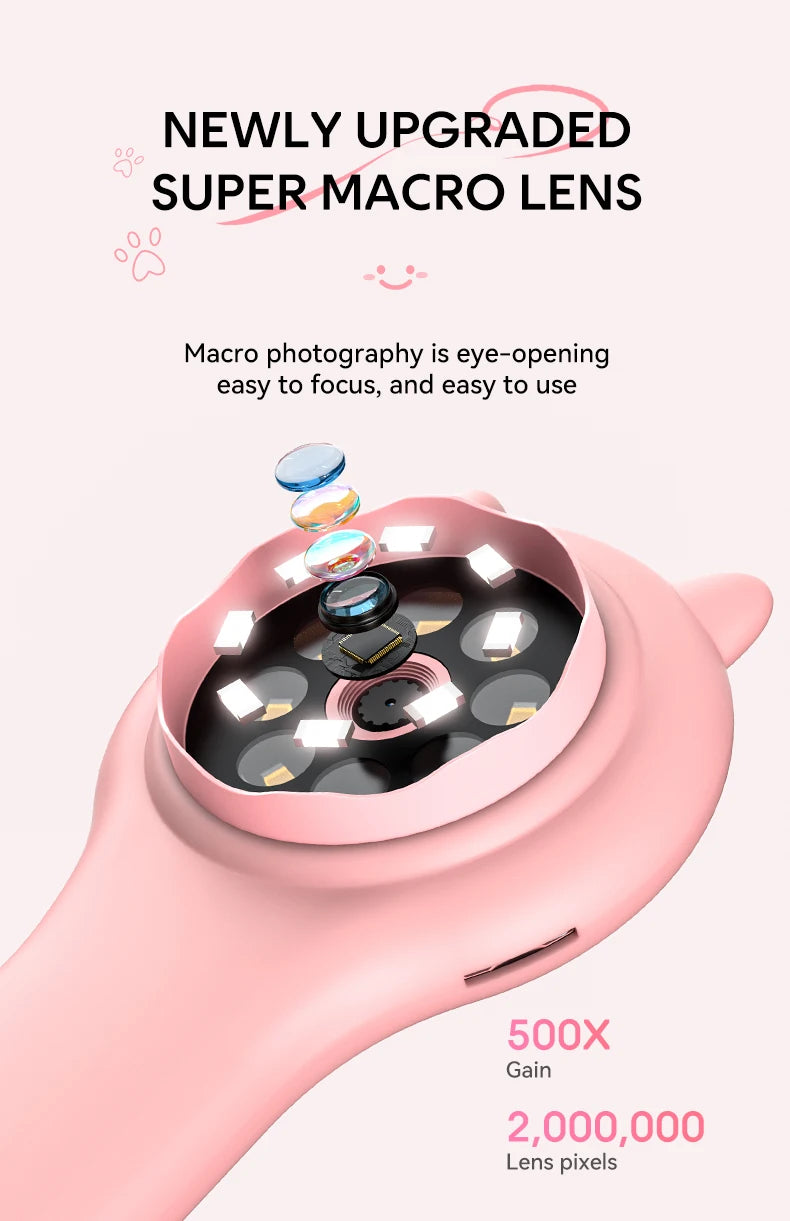 Portable Handheld Microscope for Kids – 500x Magnification, Educational Science Toy