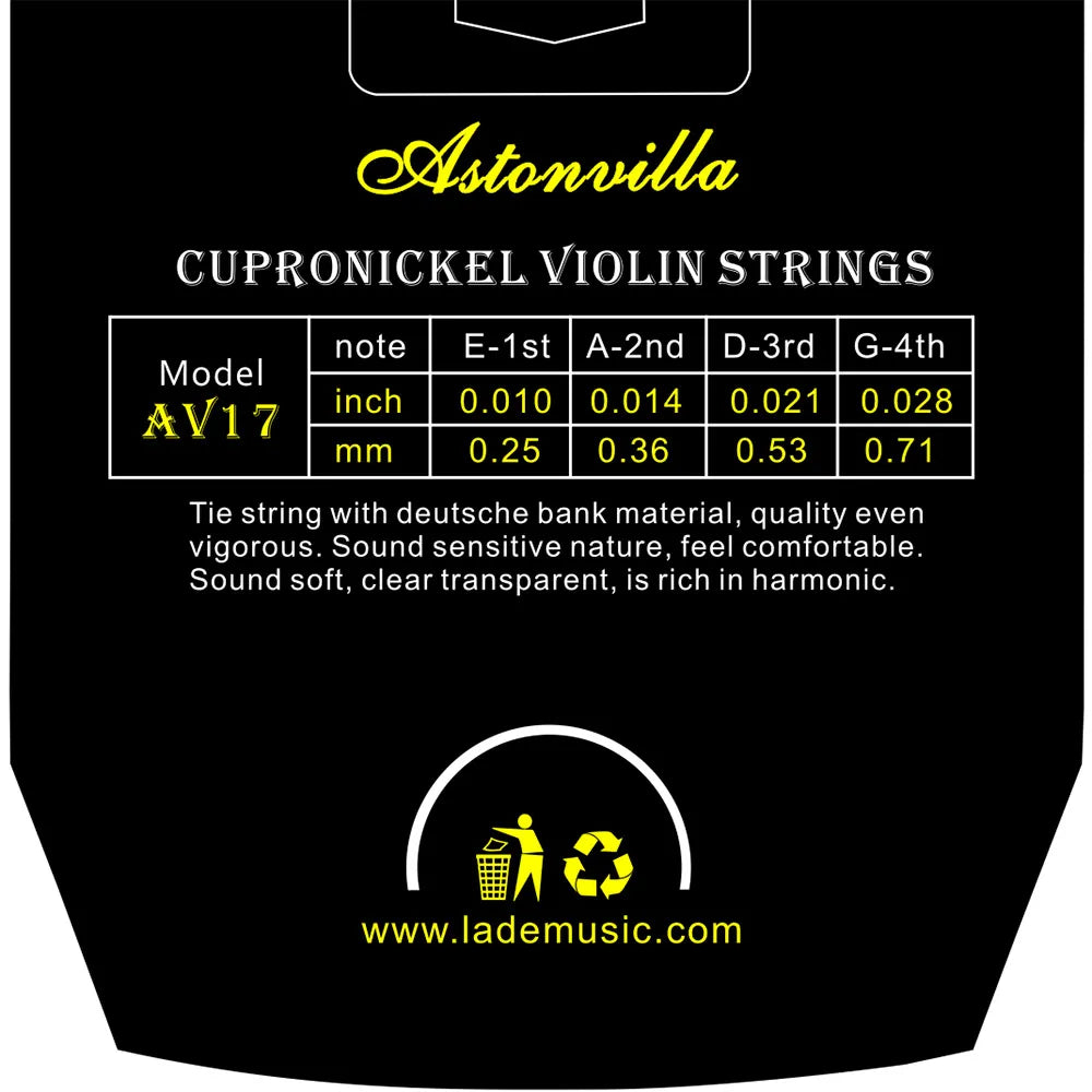Professional Nickel-Silver Wound Violin String Set