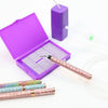 A purple electric diamond painting pen kit with a pink metallic pen and a purple storage case.