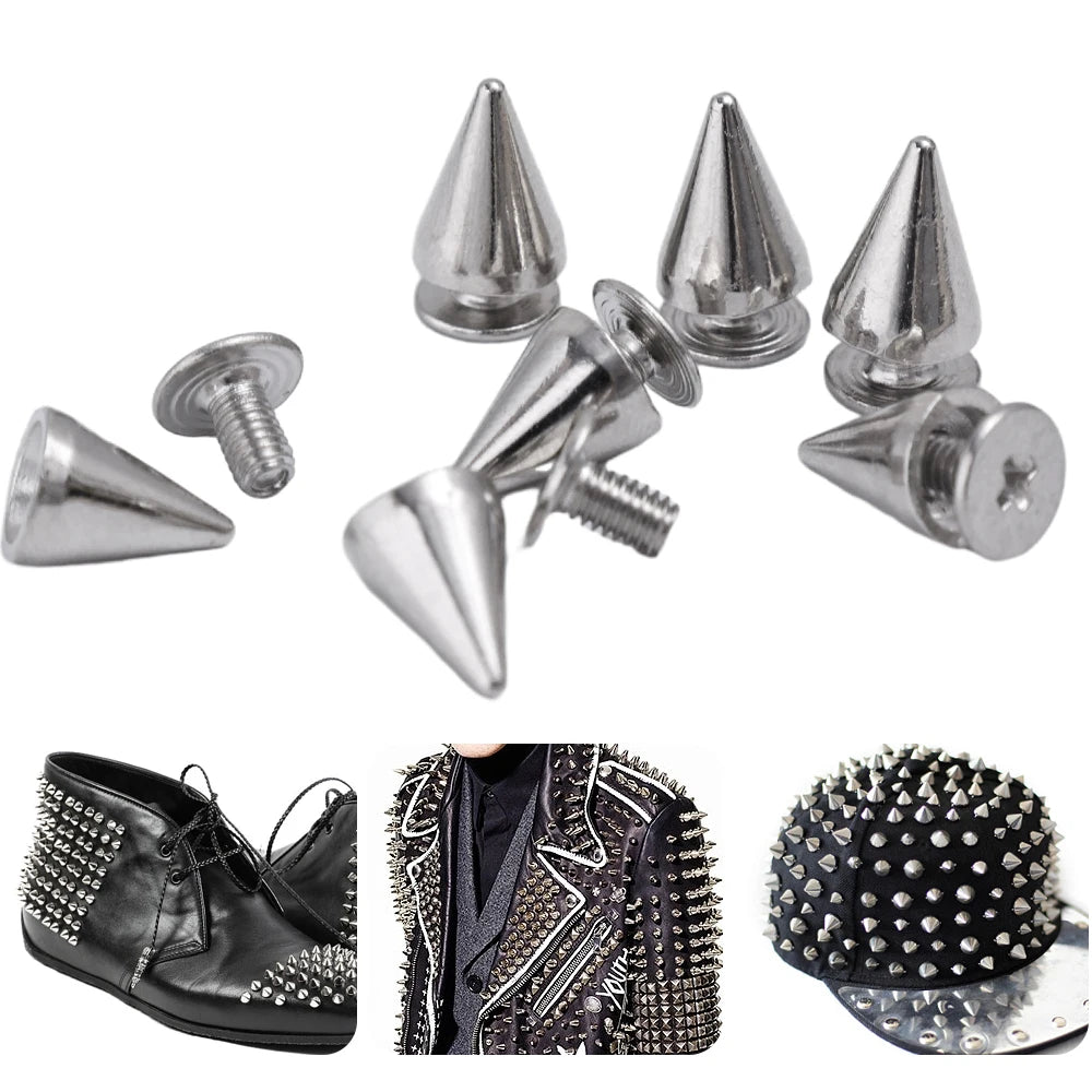 Cone Stud Rivets with Screw Backs for DIY Leather, Clothing & Accessories