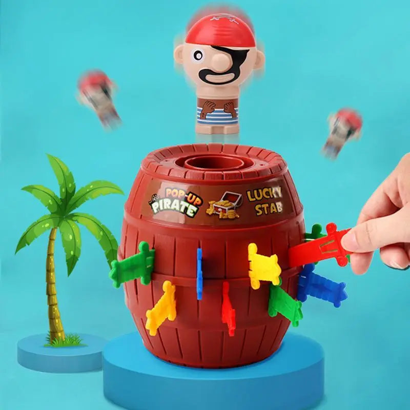 Pirate Jumping Board Game — Lucky Barrel Action Game for Family Fun