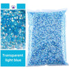 Bag of transparent light blue AB-coated flat back resin rhinestones for crafts and DIY projects