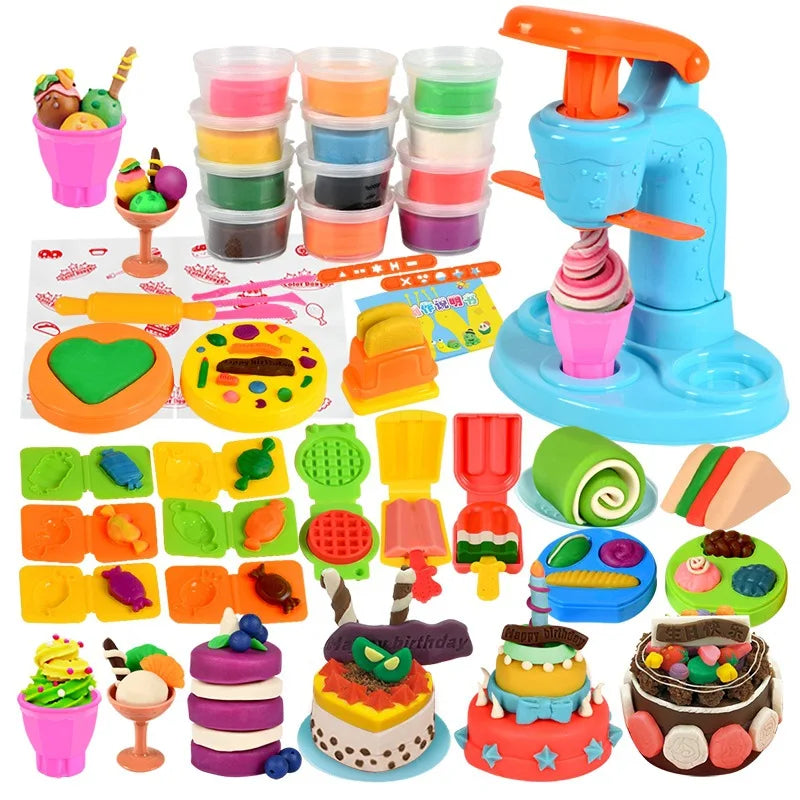 3-in-1 Clay Playset - Cake, Ice Cream & Noodle Maker for Kids